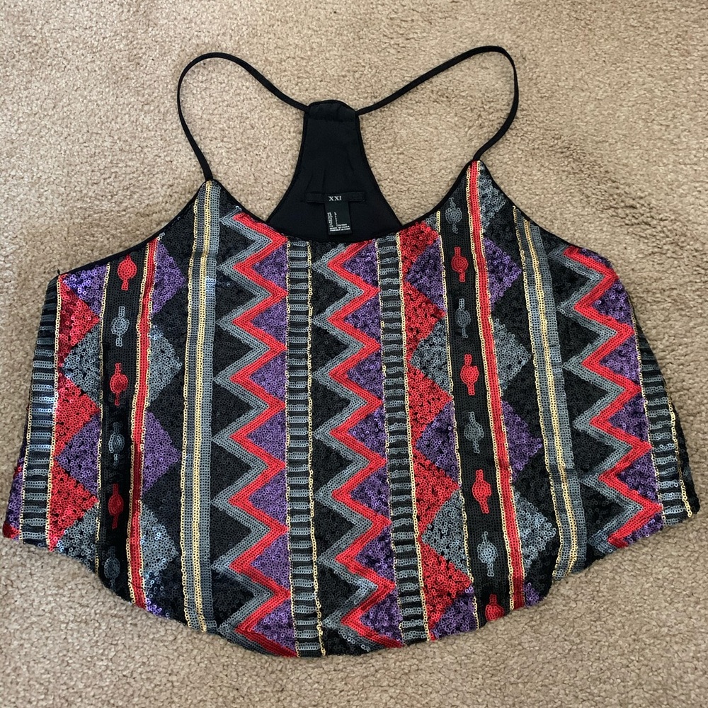 Black sequin top